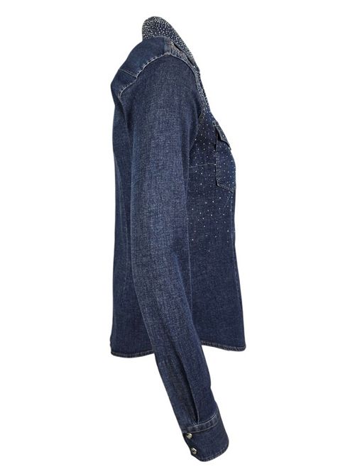 camicia donna in denim con borchie Camicetta Snob | 545P-31426225